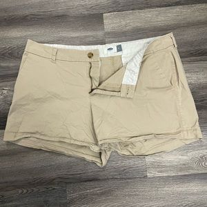 Khaki three inch shorts